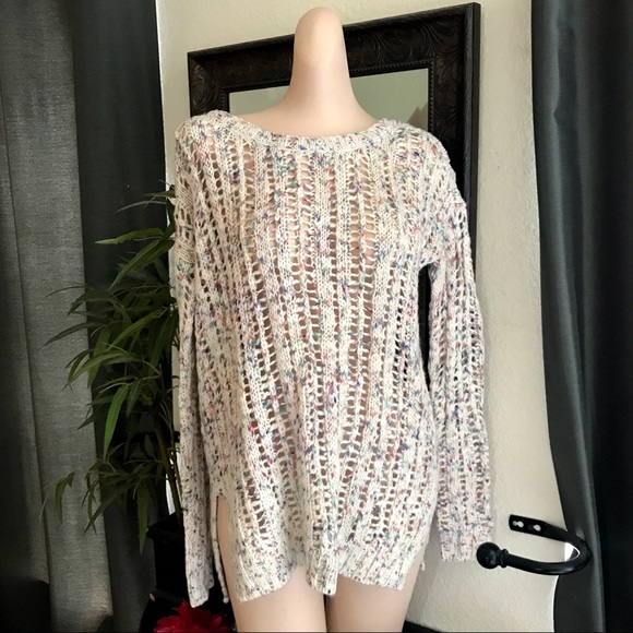 AEO Variegated Open Knit Low Back Sweater - Picture 3 of 8